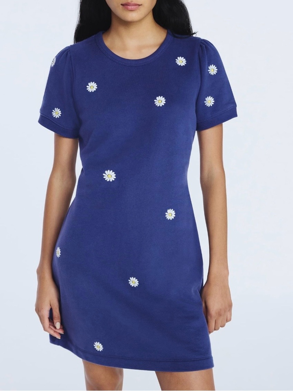 New FREE ASSEMBLY Embroidered Mini Dress with Puff Sleeves NWT